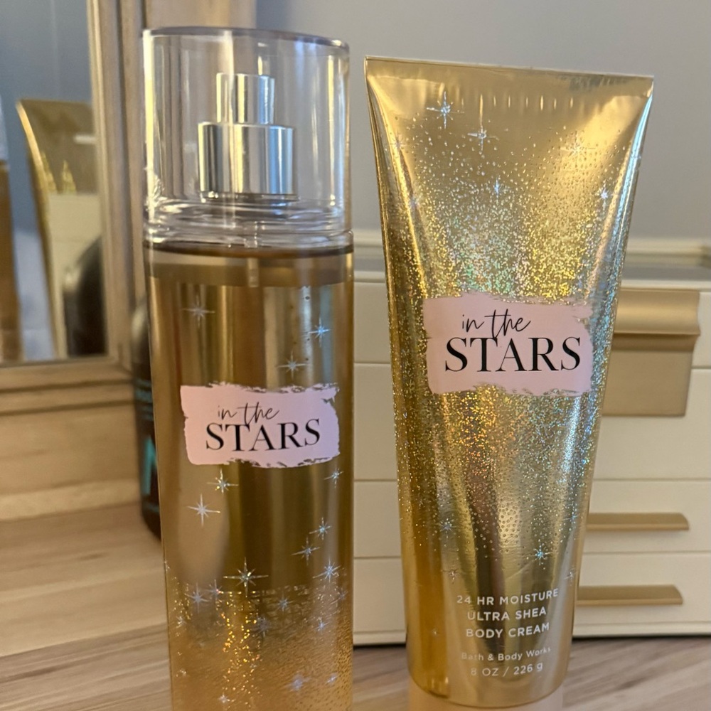 Bath & Body Works In The Stars Gold Fragrance Mist & Body Cream Set
